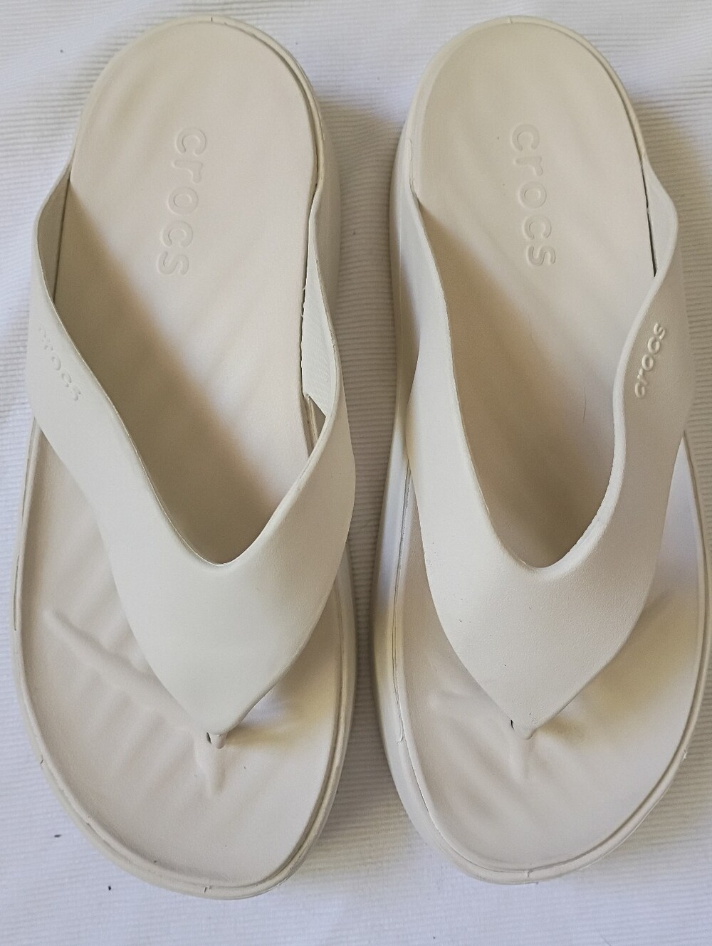 Crocs Off-white Platform Thong Sandal